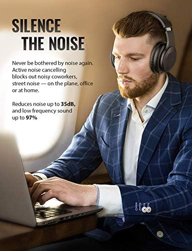 Tribit QuietPlus פעיל אוזניות ביטול רעש - 5.0 אוזניות Bluetooth עם מיקרופון 30 שעות המשחקים CVC8.0 Hi-Fi קול מסוג-C