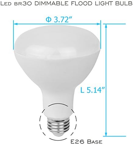 4-Pack LED BR30 המבול נורות,15w (100w ערך),5000K(אור זוהר),בינוני מבוסס (E26),1350 Lumens,Dimmable,AC120V,120 מעלות