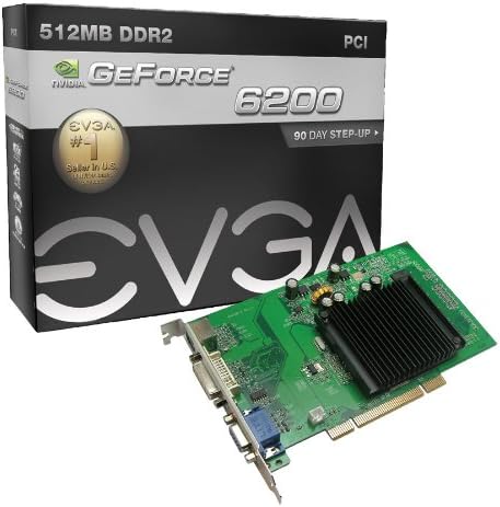 EVGA GeForce 6200 512mb DDR2 PCI 2.1 VGA/DVI-i/S-Video Graphics כרטיס 512-P1-N402-ל