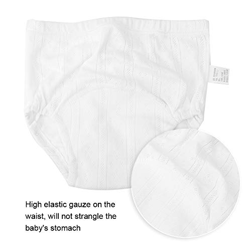 השימוש בשירותים תחתונים, מיחזור תינוק כותנה מכנסי טרנינג טהור כותנה גזה לנשימה עבור התינוק עבור התינוק(לבן, L)
