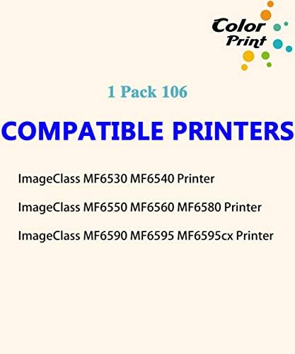 1-Pack ColorPrint תואם 106 טונר Catridge 0264B001AA תחליף CRG-106 CRG106 לעבוד עם ImageClass MF6530 MF6540 MF6550 MF6560