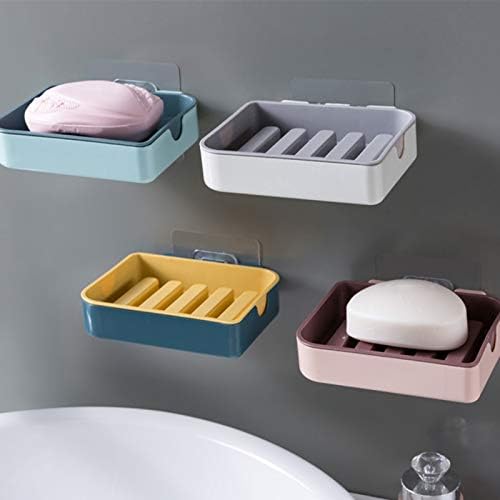 BENBOR סבון הקיר מתלה ניקוז סבון כלים קלים לשימוש שכבה כפולה מחזיק סבון עבור מקלחת שירותים אחסון לסבון אביזרים - אפור