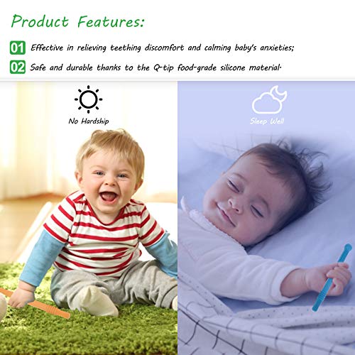 חלול בקיעת שיניים צינורות לתינוקות(6 Pack), התינוק Teether צינורות סיליקון רך בקיעת שיניים קשים עבור תינוקות, BPA Free