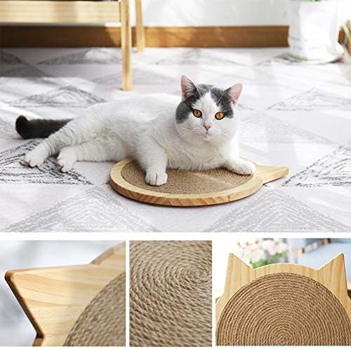 OMEM חתול מגרד רפידות עץ חמודה חתול האוזניים סיסל משטח מחדד אנכי יכול להגן על הרהיטים - לקצץ חתול כפות DIY כדי להפוך