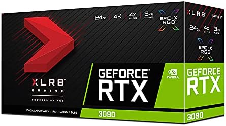 PNY GeForce RTX 3090 24GB XLR8 המשחקים מרד אפי-X RGB משולש מאוורר כרטיס גרפי