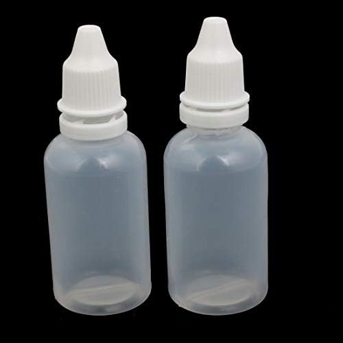 EuisdanAA 30מ ל PE פלסטיק Squeezable טפי יורד בקבוק מיכל לבן 2pcs(Contenedor דה botella קון gotero exprimible de plástico