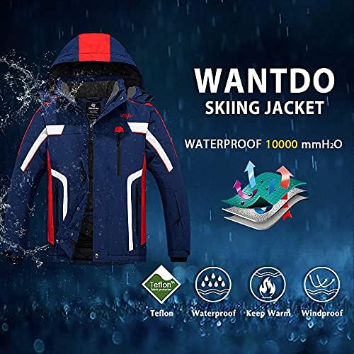 Wantdo גברים הרים עמיד למים מעיל סקי חורף חם סנובורד ' קט מעיל גשם שלג